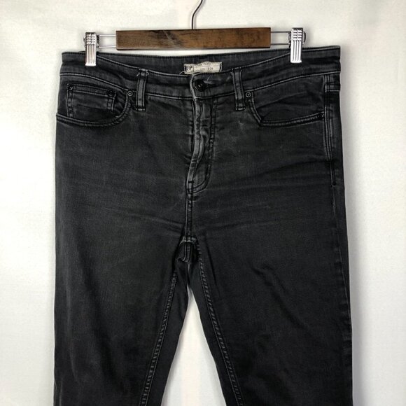 Free People Black High Rise Jasper Cropped Ankle Straight Jeans 28 - Picture 6 of 10